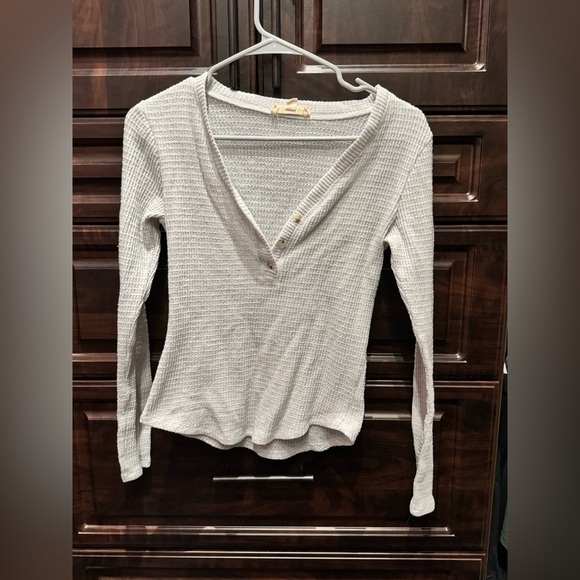 No frill knitted Gray Long Sleeve Top SMALL - Picture 1 of 5